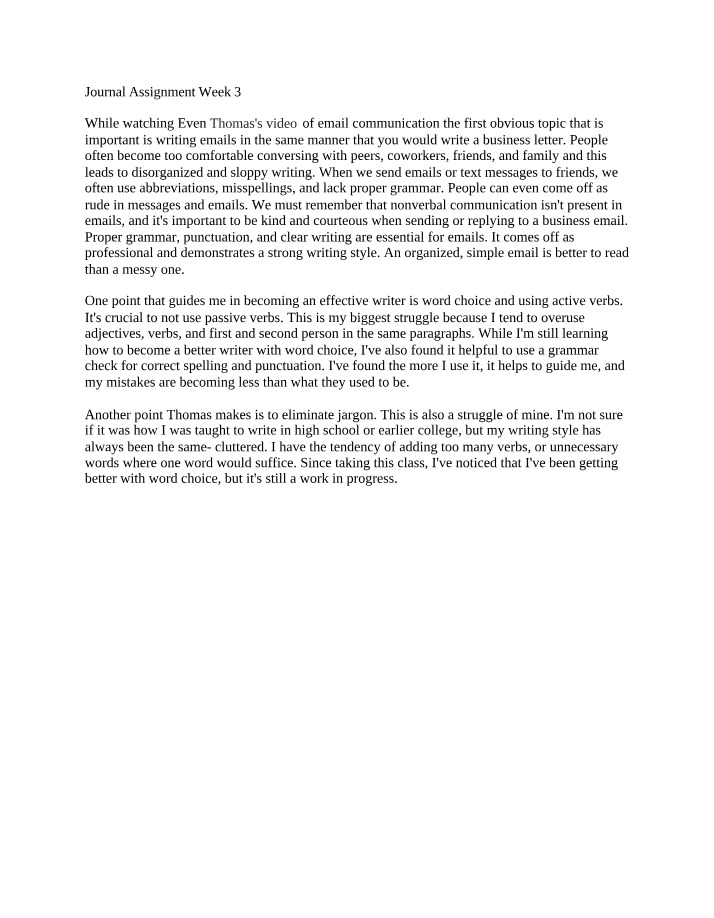 GB512 - Journal Assignment 3