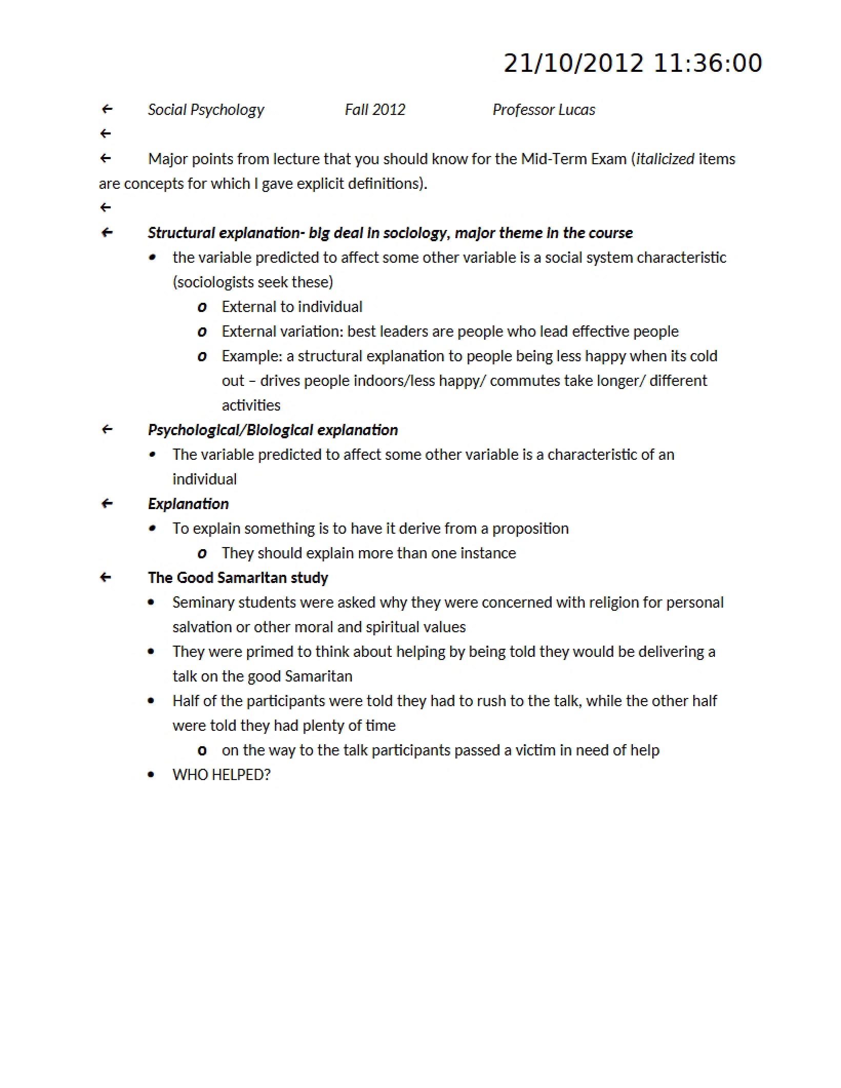 Explanations via Structure