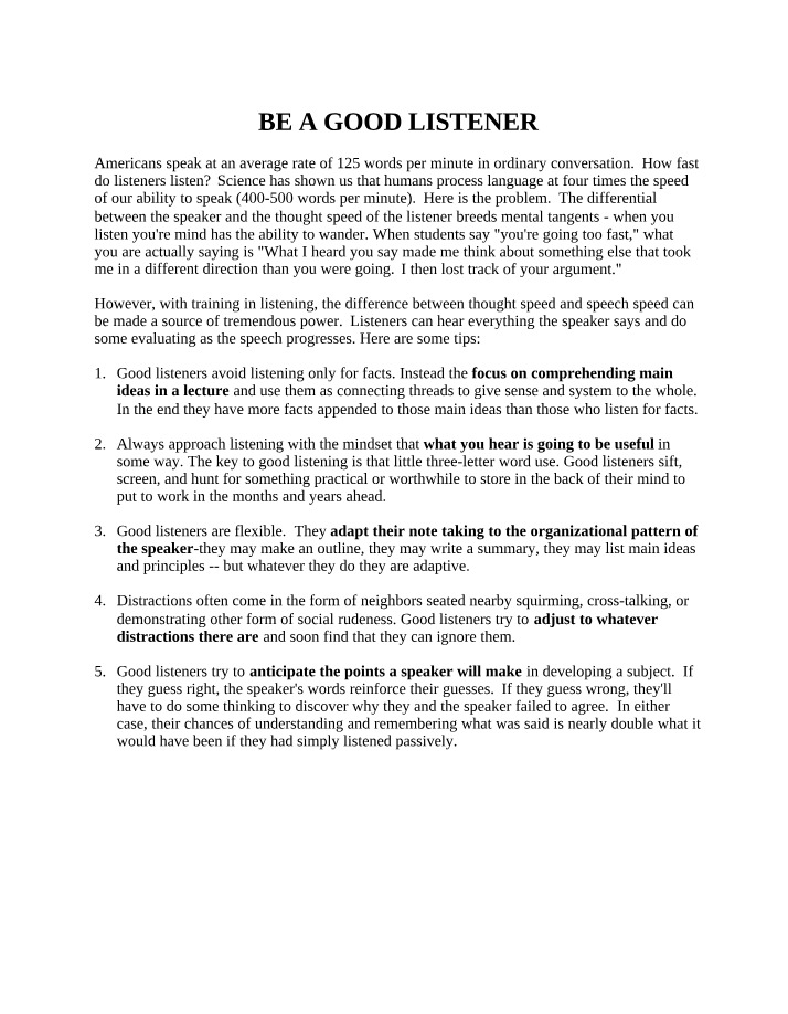 Guide to Being a Good Listener and Note Taker