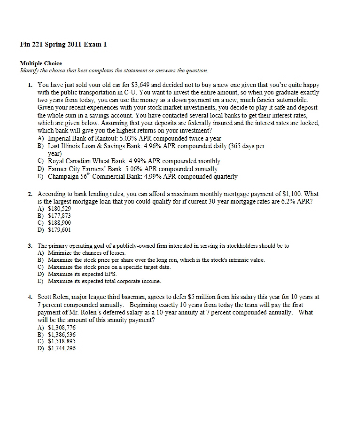 Exam 1 (Custom Version)