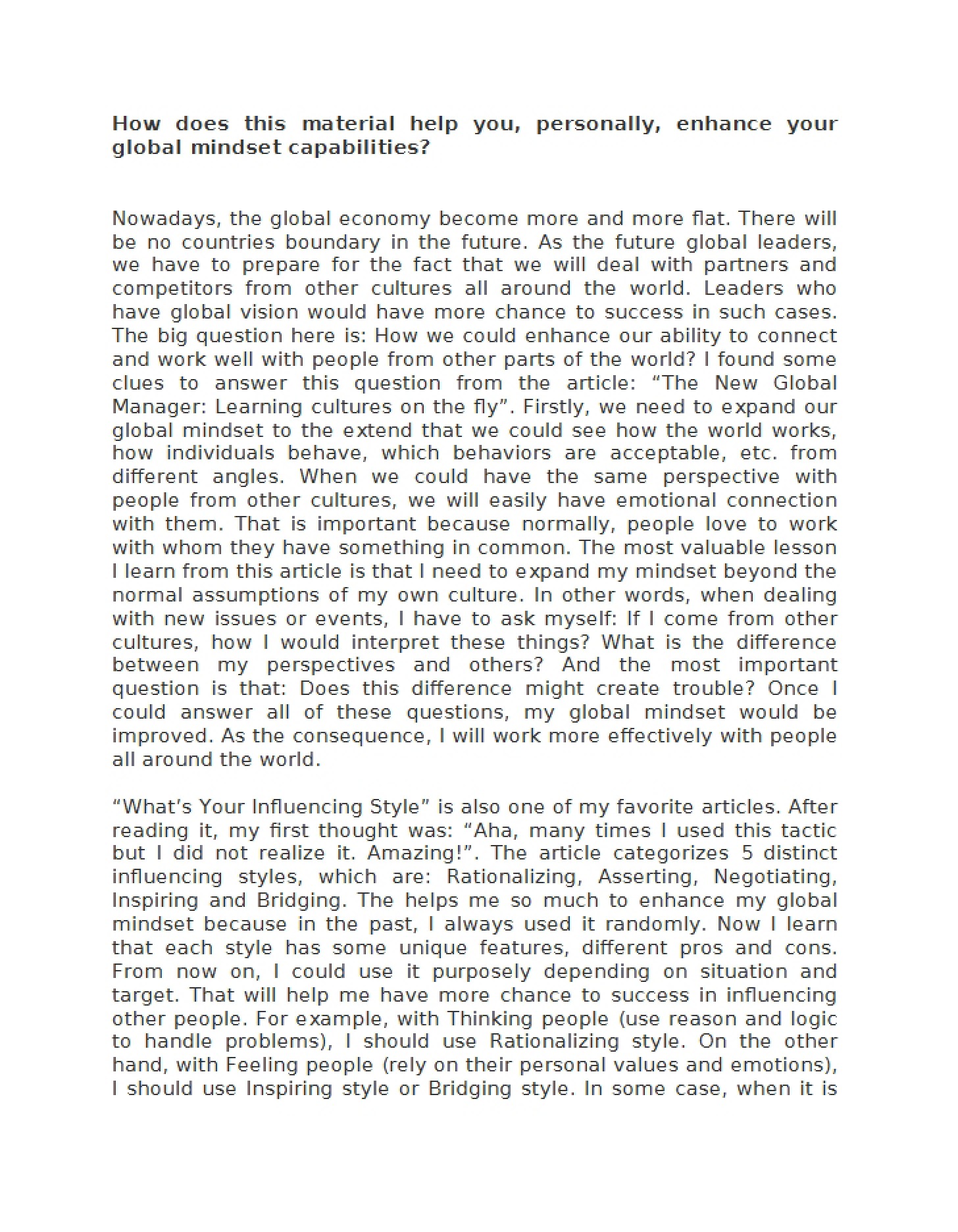 Course Assignment