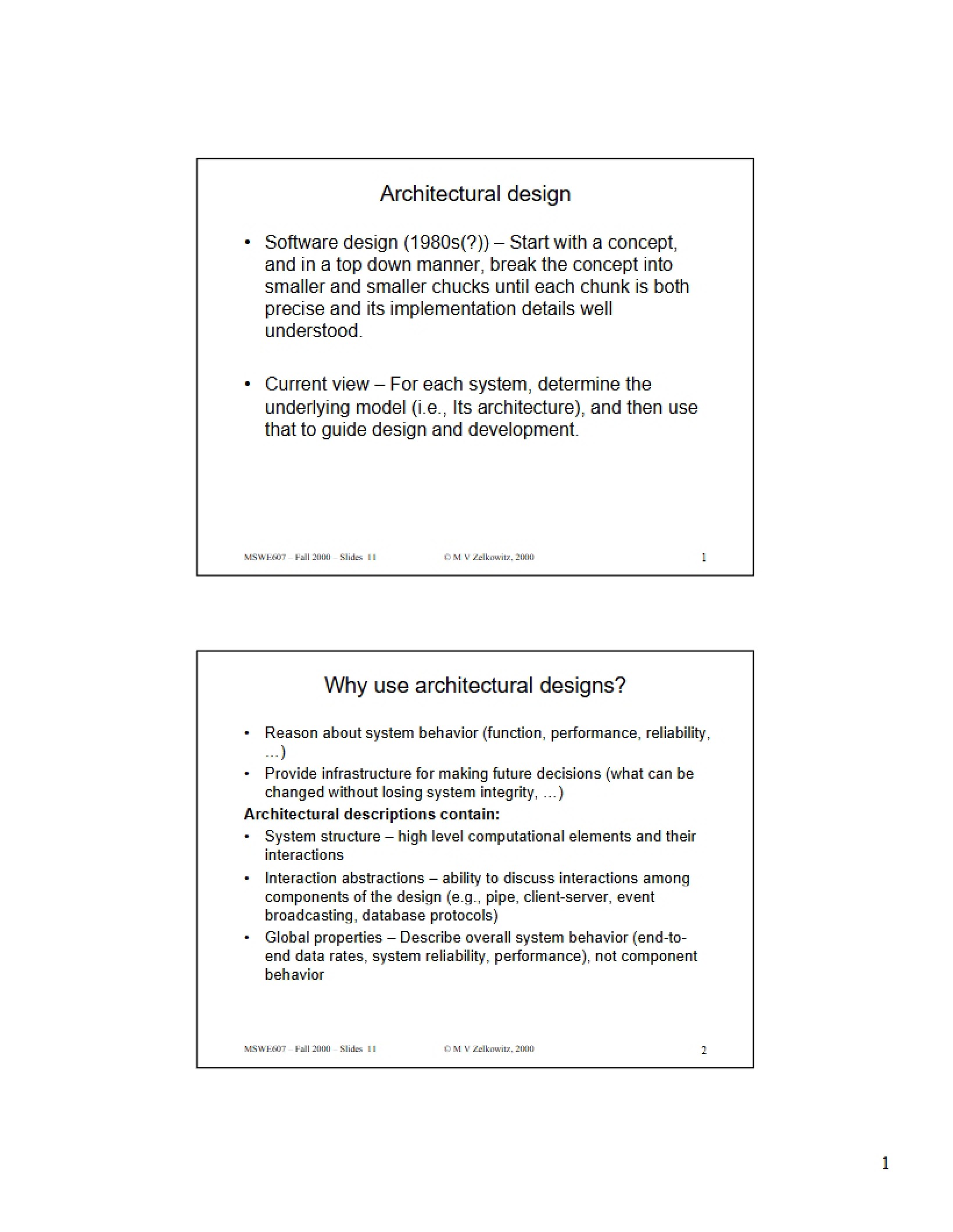 Design of Software Architecture