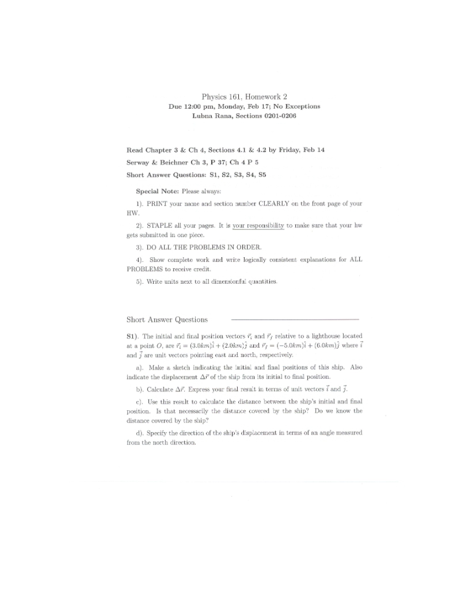 Second Homework