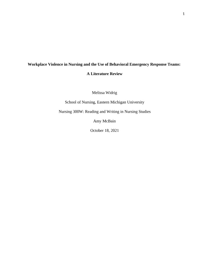 Workplace Violence in Nursing - Impact and Solutions