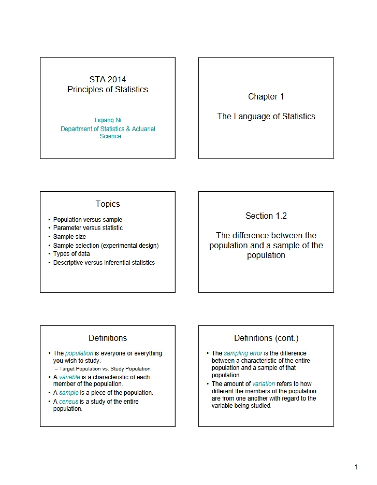 Statistical Principles