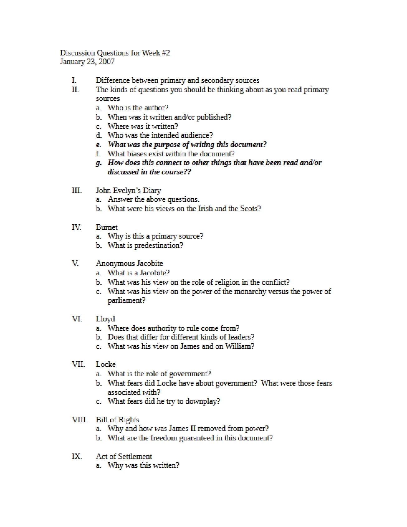 Week 2 Questions for Discussion