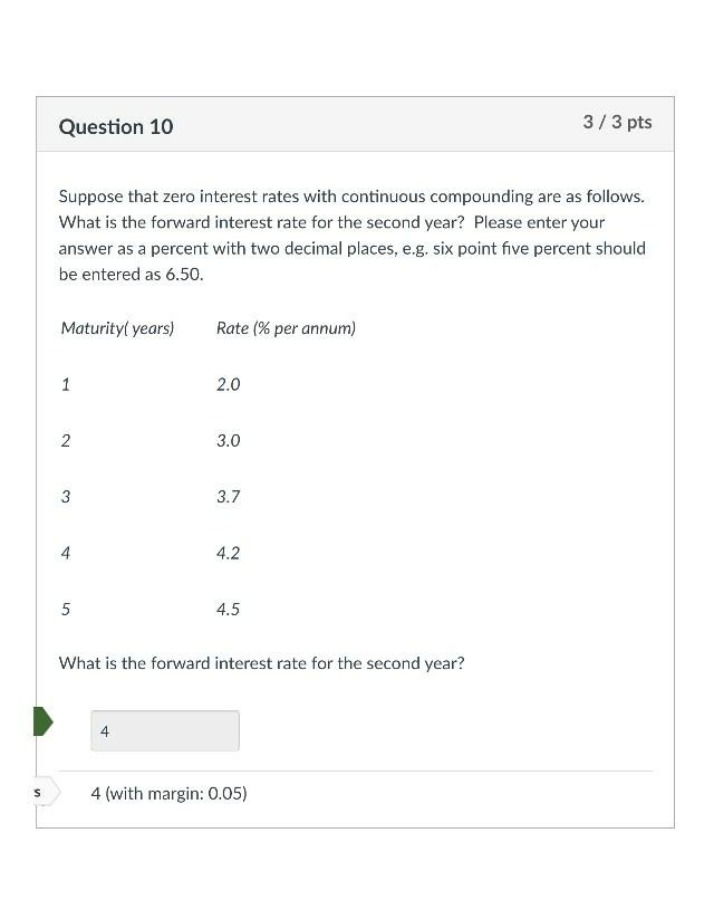 Calculating the Second Year Forward Interest Rate