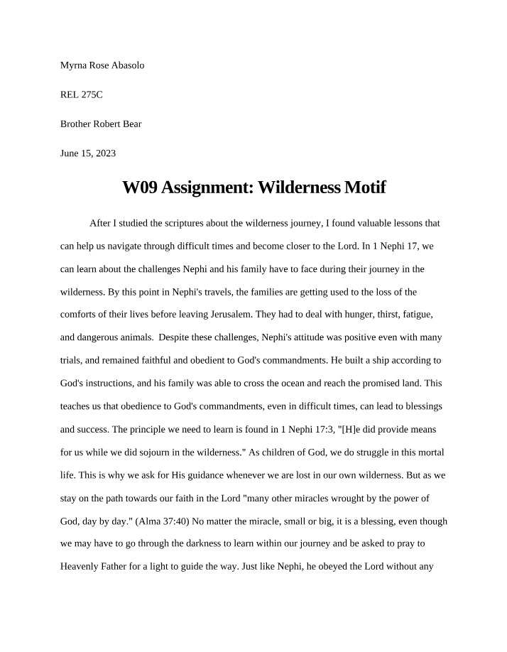 Week 9 - Wilderness Motif (Myrna Rose Abasolo)