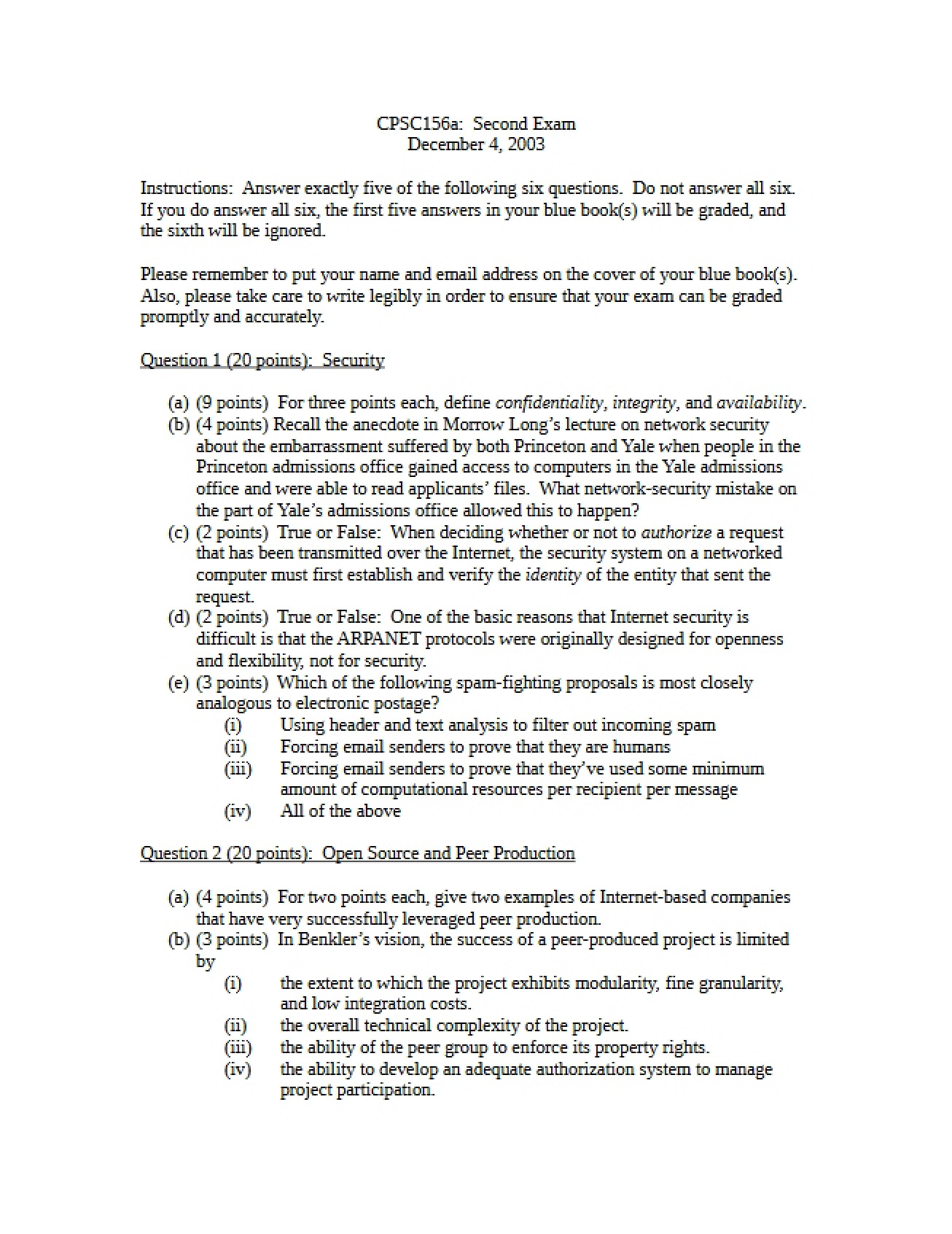Exam Two