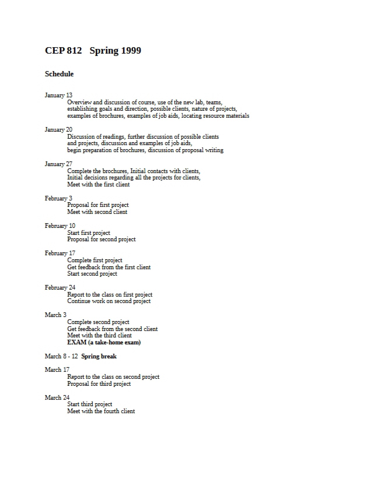 Course Schedule