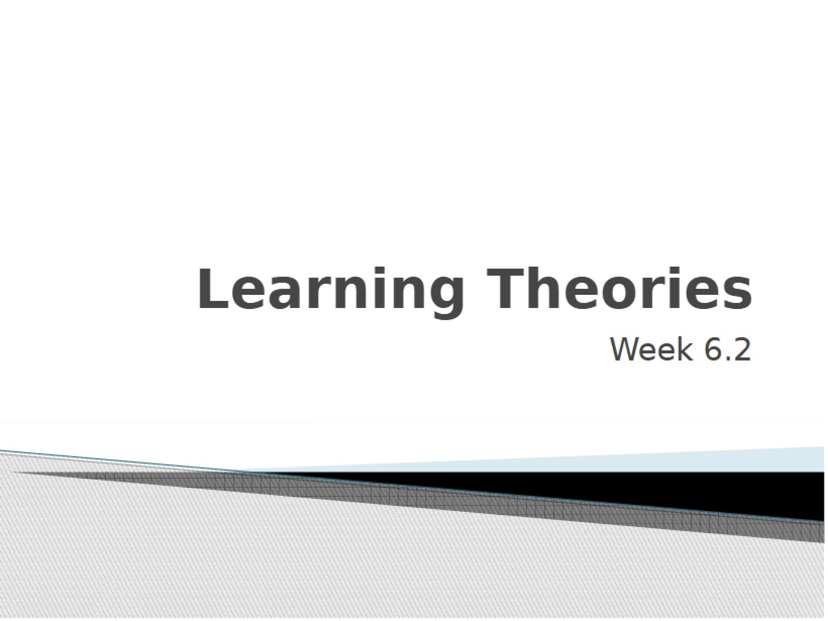 Theories of Learning