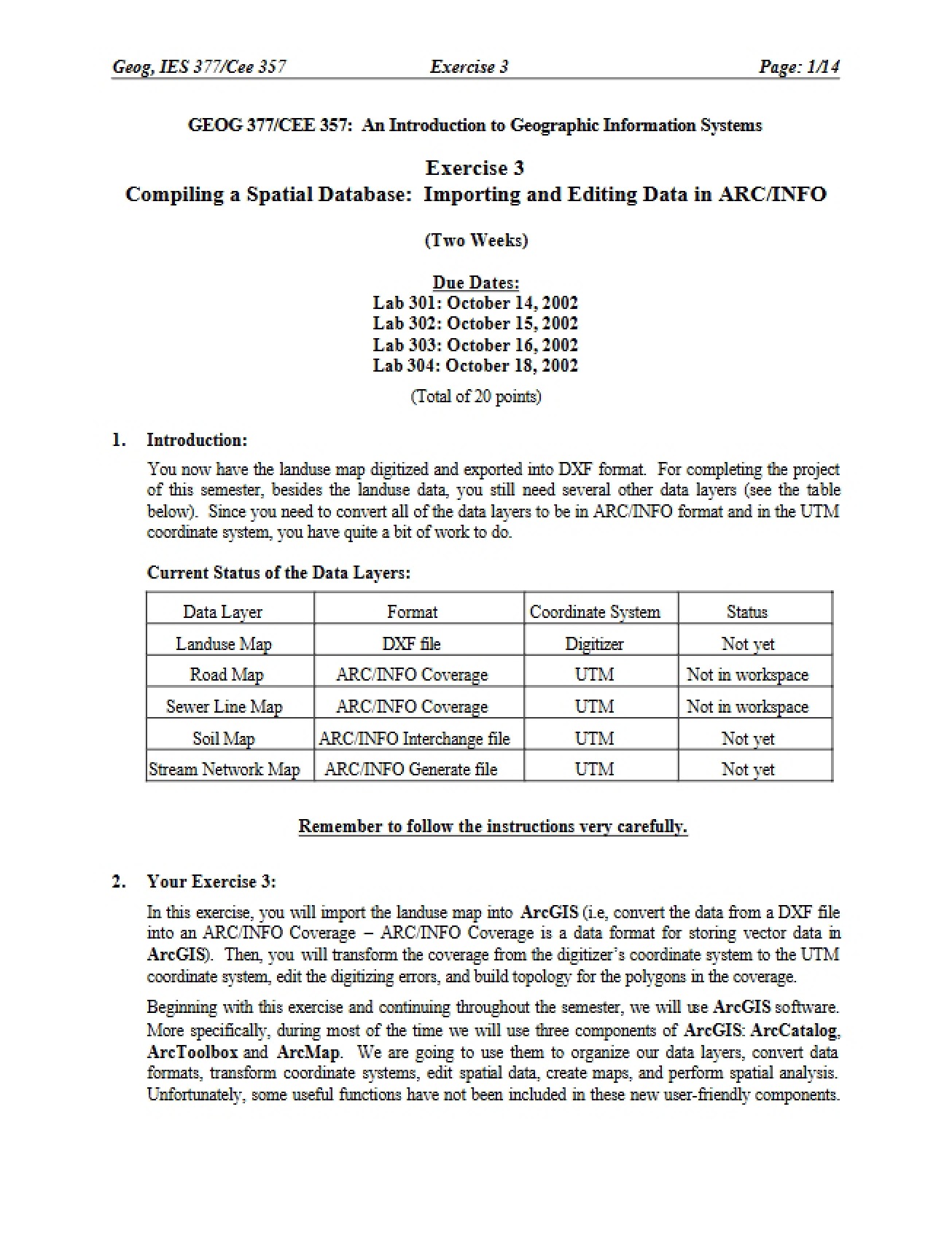 Spatial Database Compilation (Exercise 3)