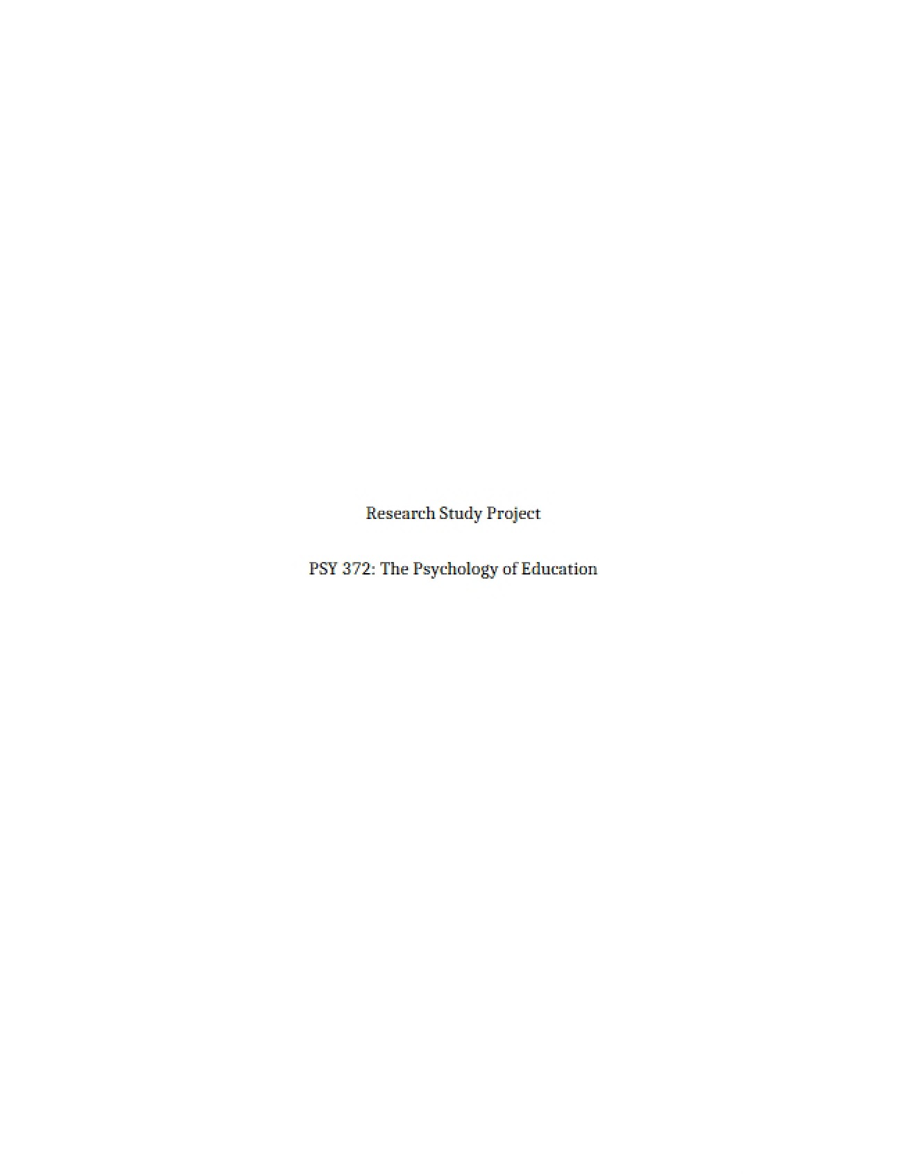 Project Research Study