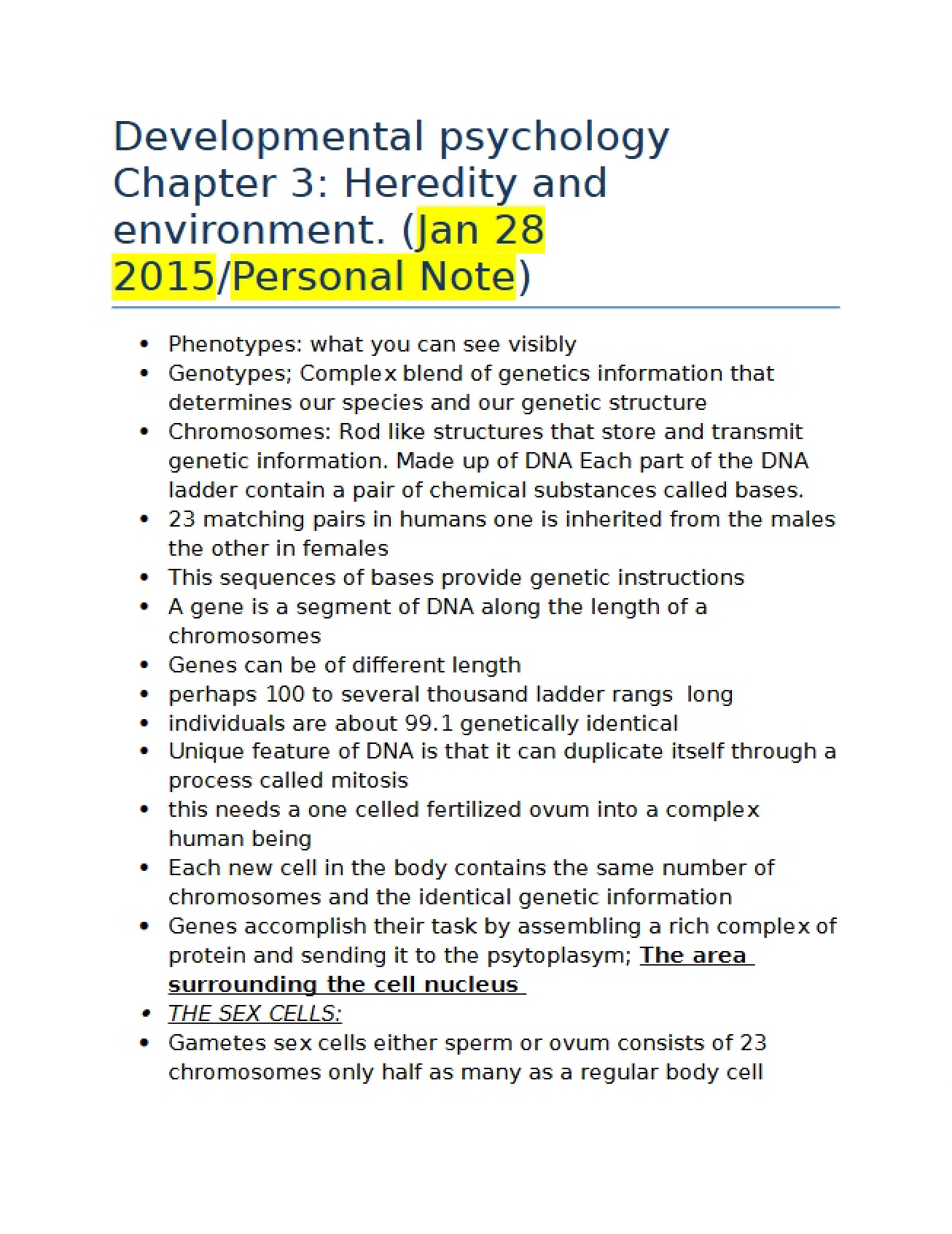Environment and Heredity (Chapter 3)