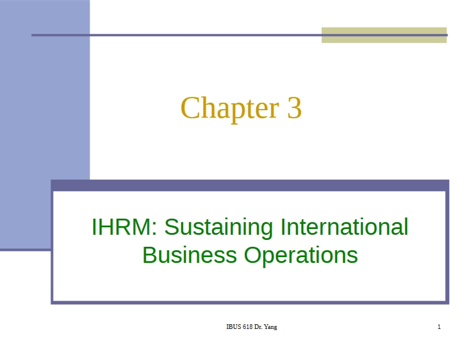 Sustaining International Business Operations
