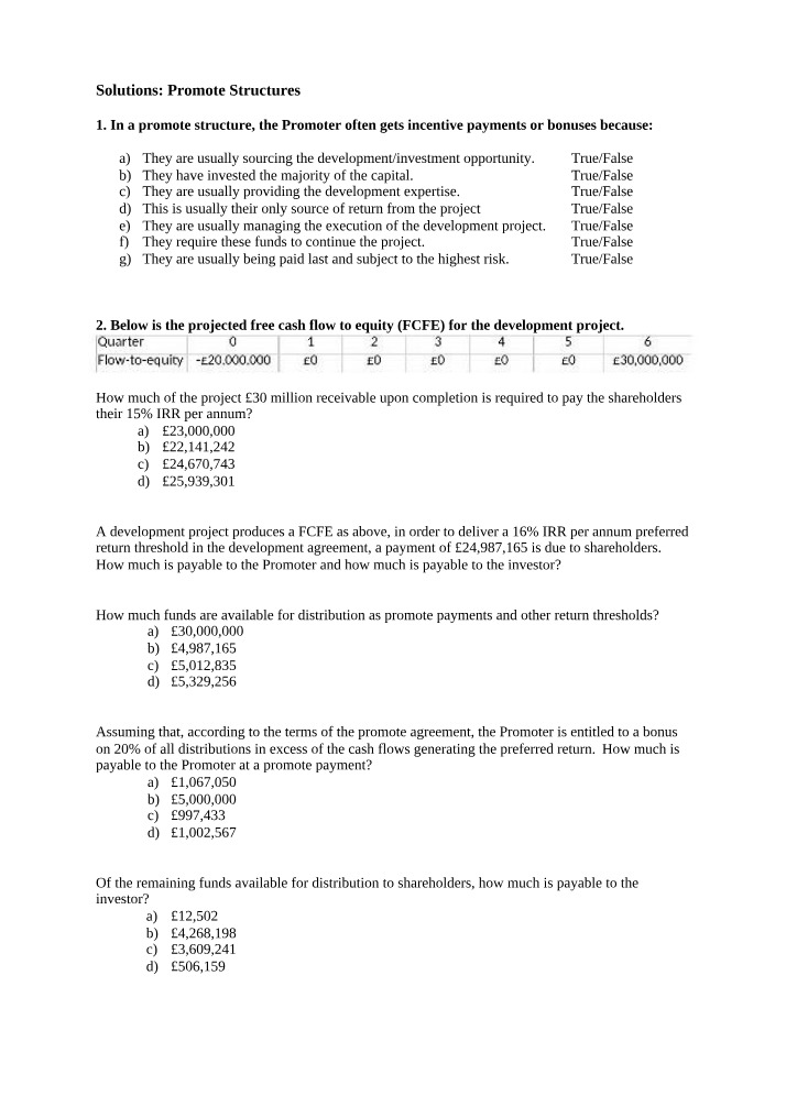 Solutions for Promote Structures