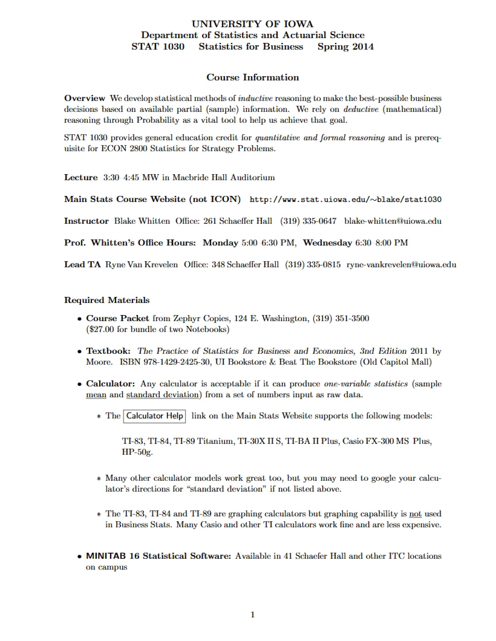 Course Syllabus