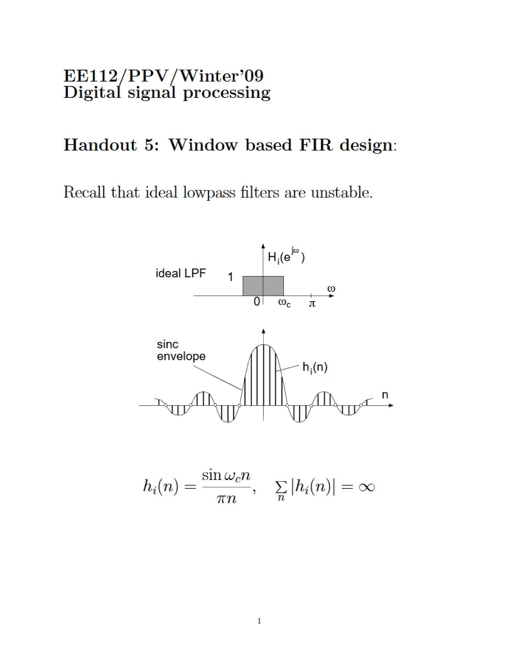 FIR Design via Windowing