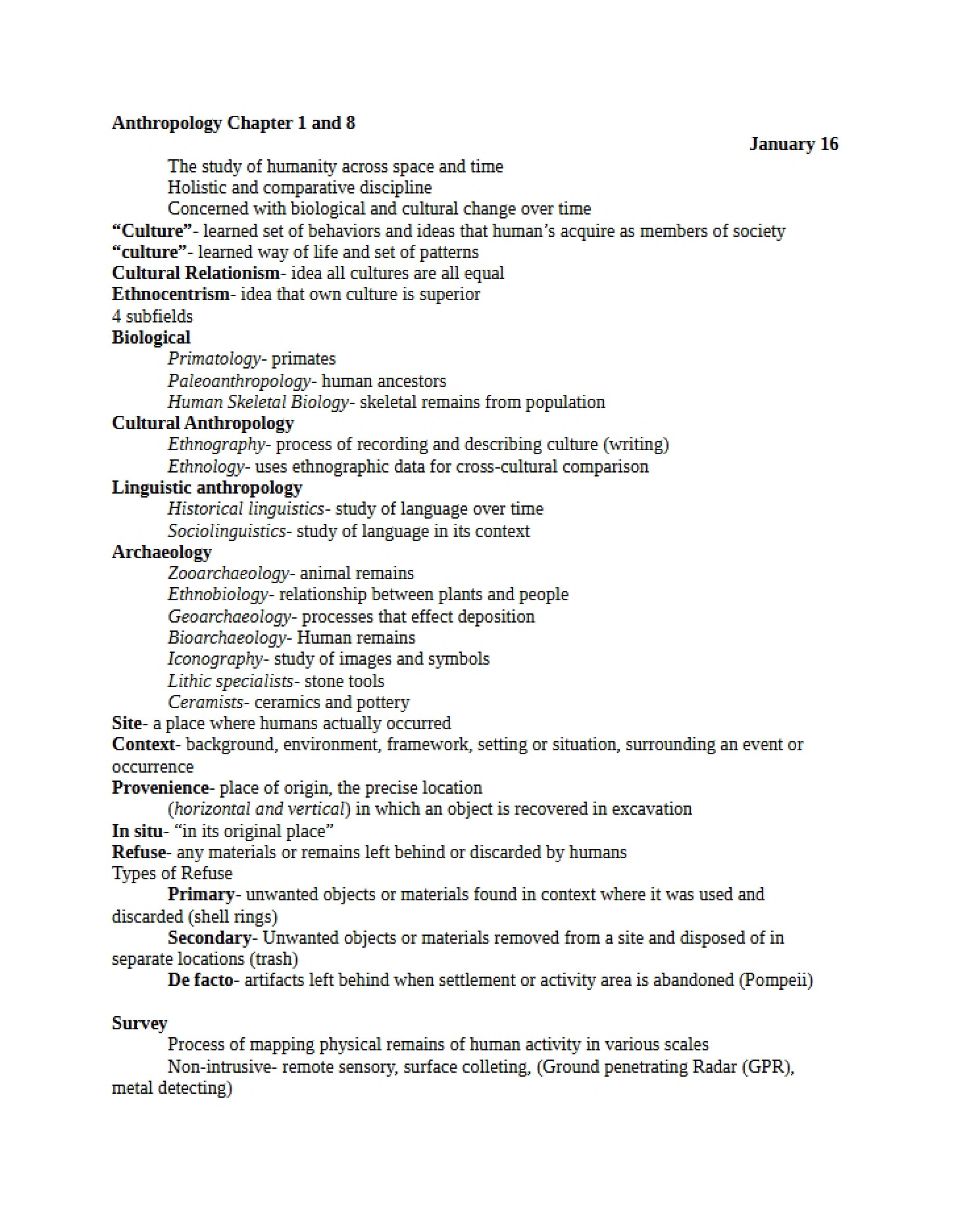 Anthropology Overview