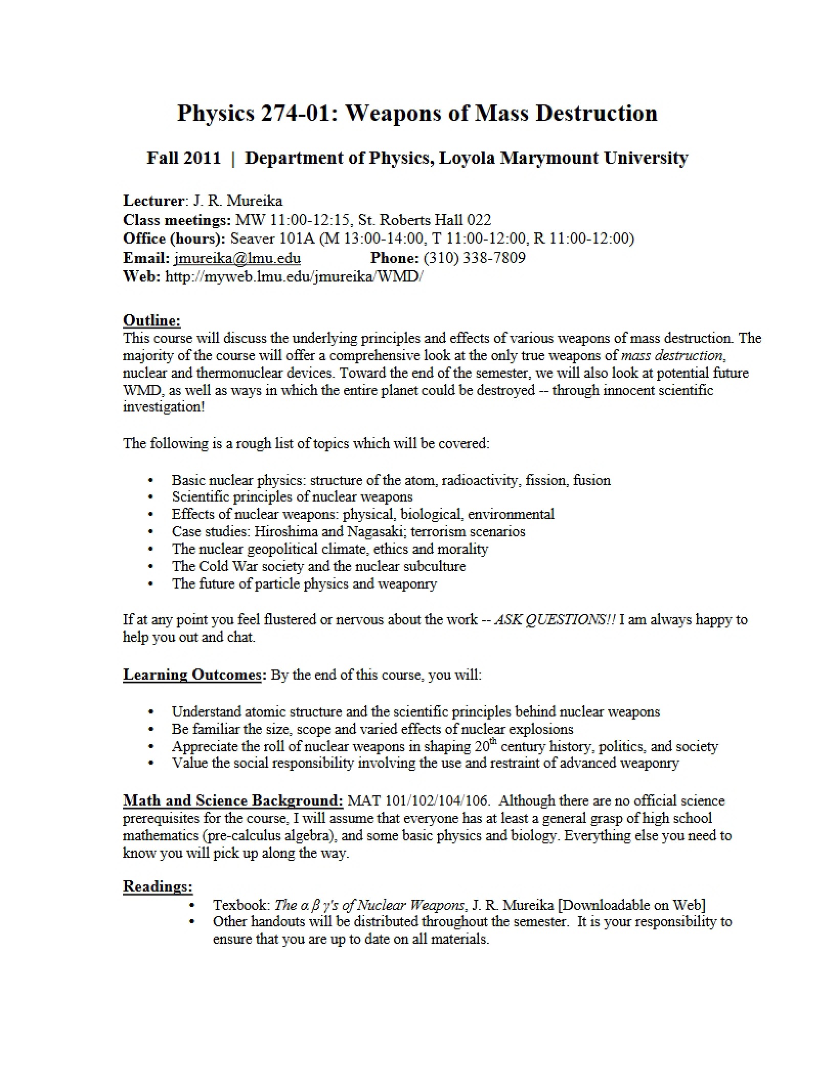 WMD Study Notes
