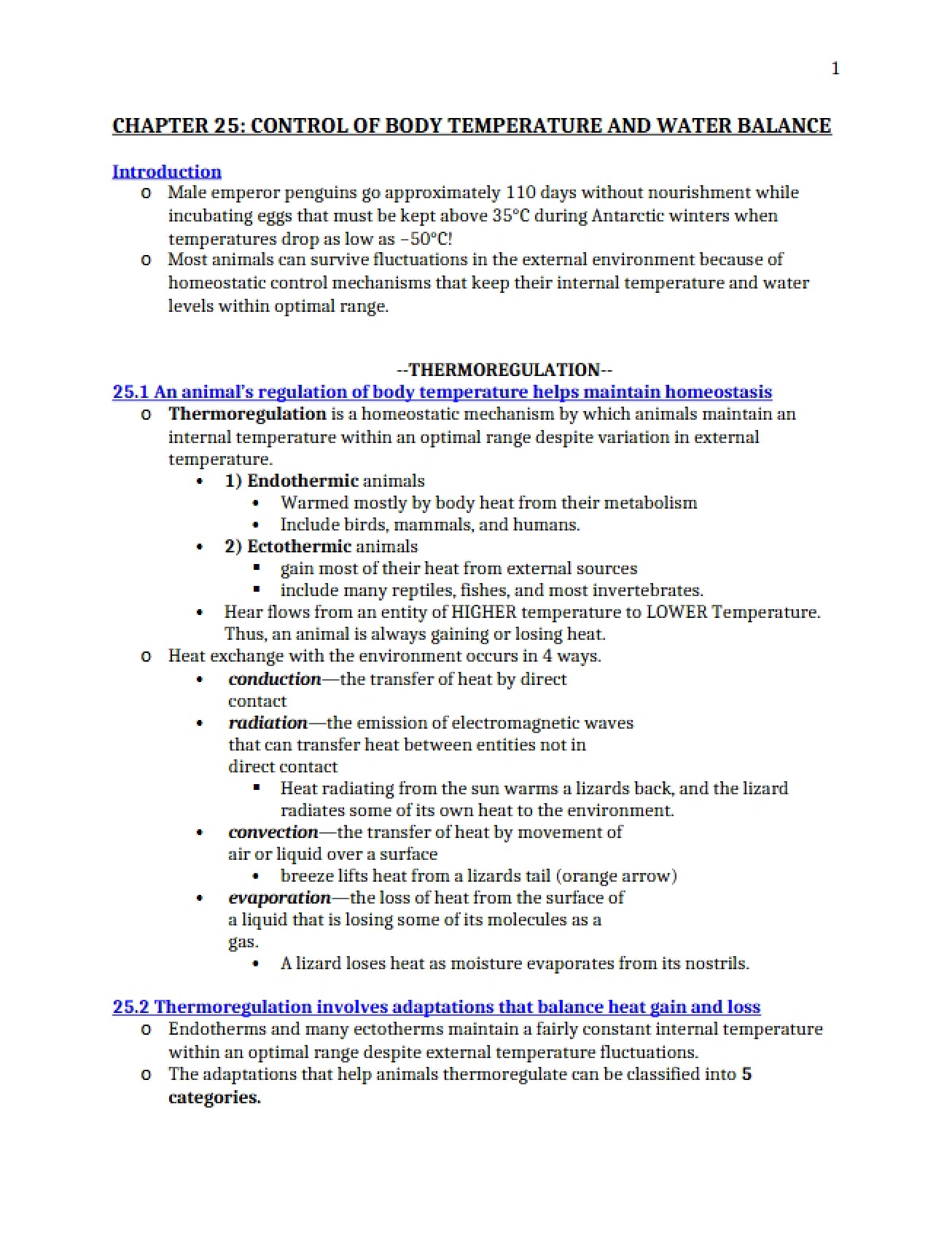 Twenty-Fifth Chapter The Control of Body Temperature