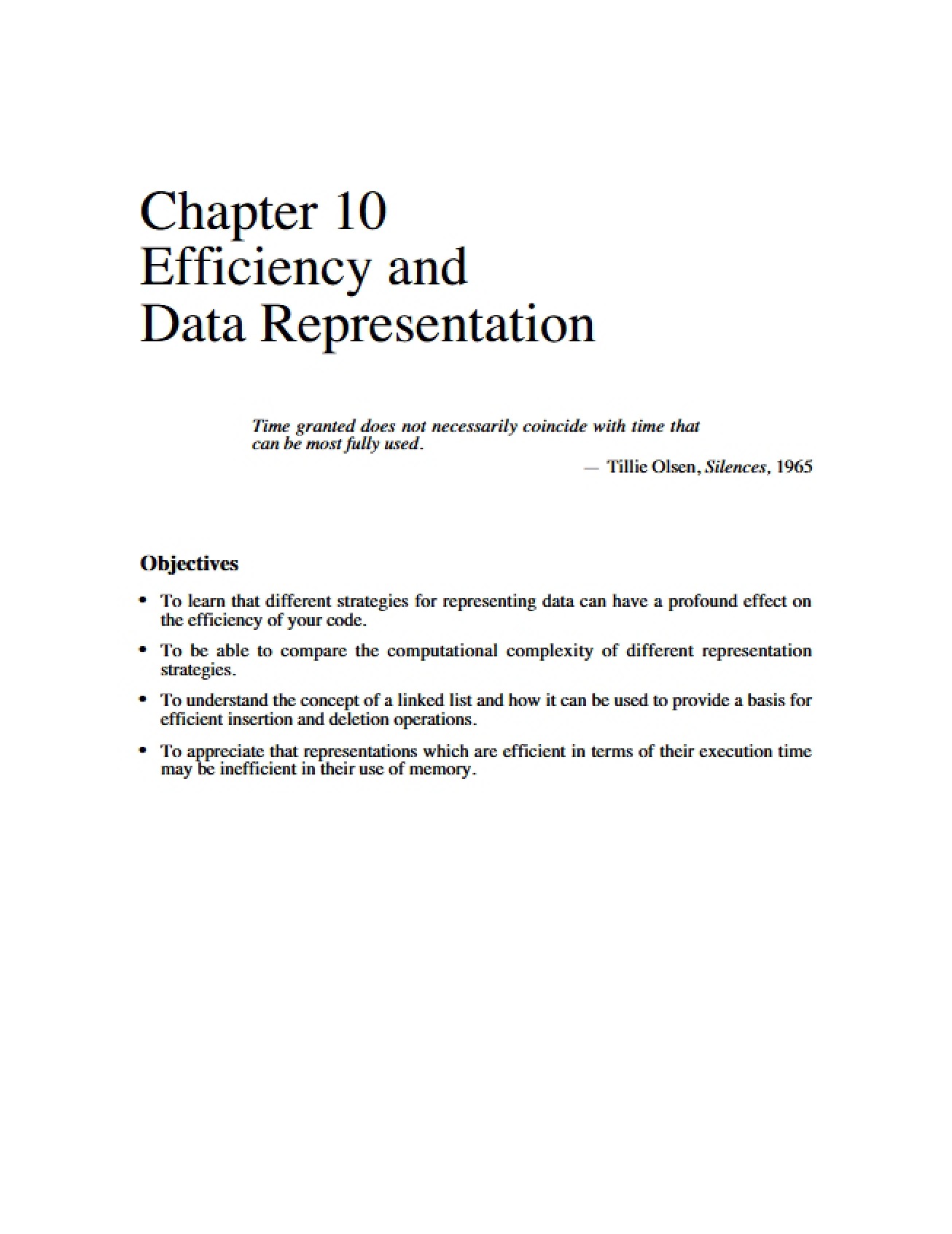 Introduction to Data Representation and Efficiency