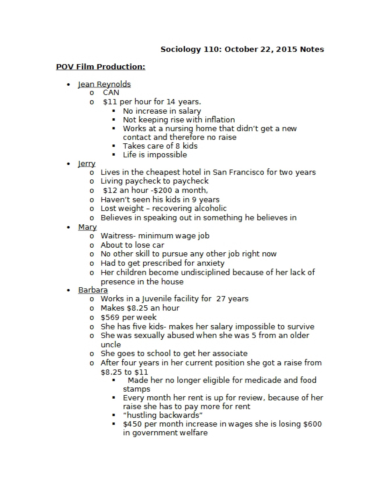 Production of POV Film