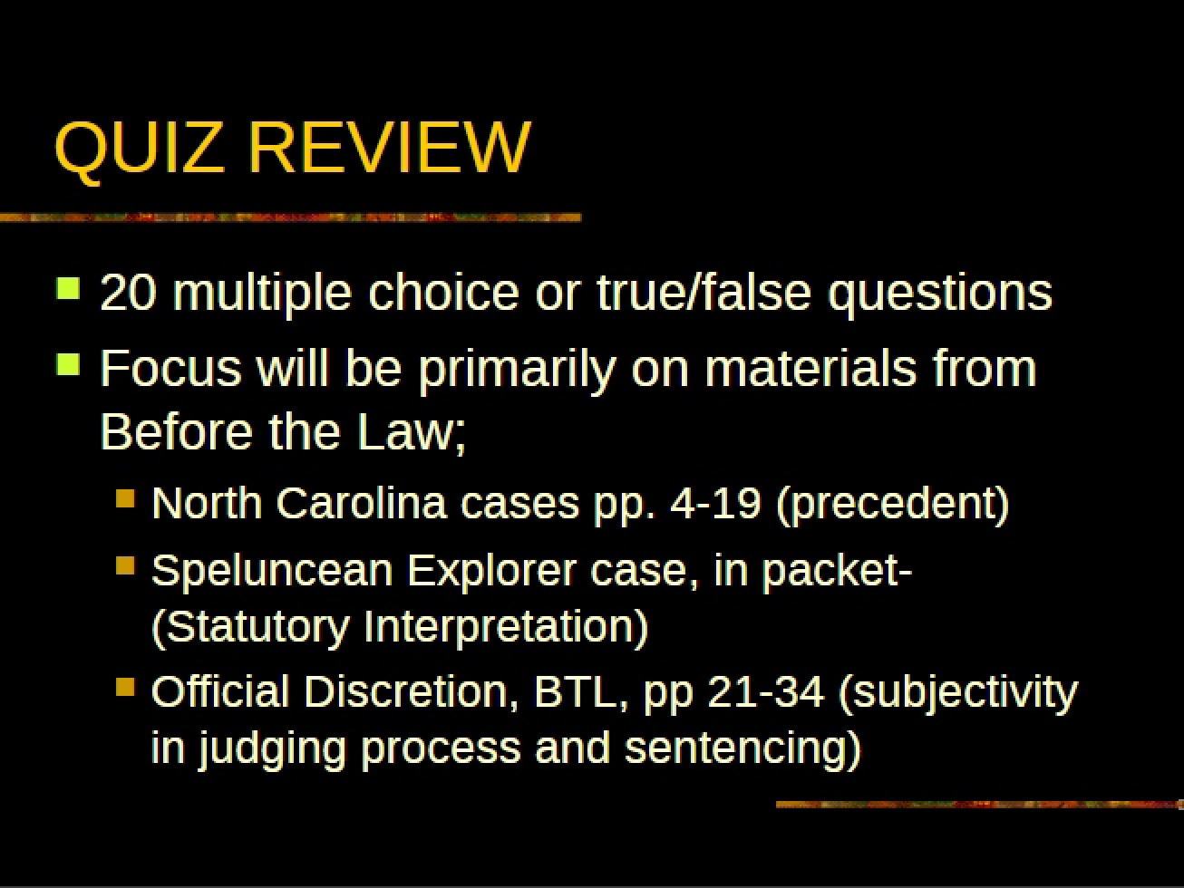 Review for Legal Studies Quiz