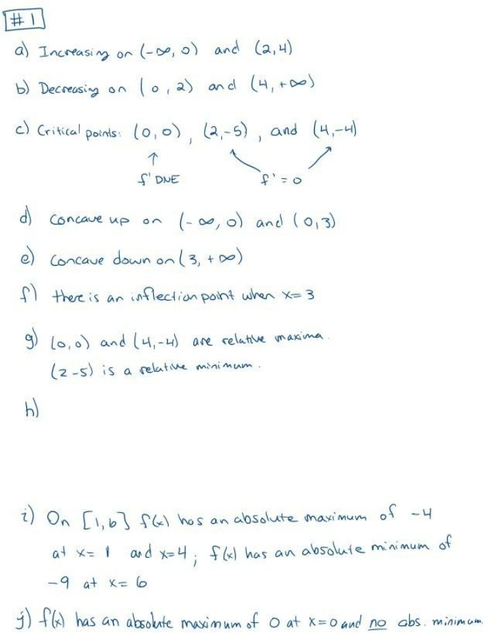 Calculus I Practice Problems and Exam Solutions