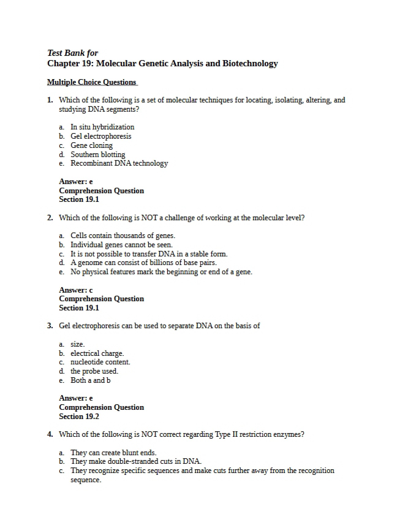 Genetics Principles Chapter Nineteen