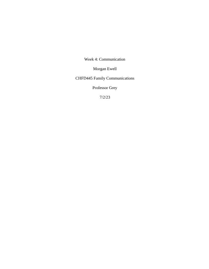 Communication - Week 4