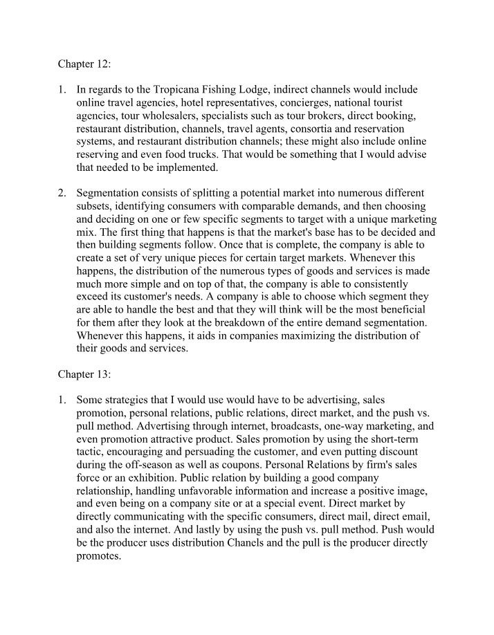 Tropicana Fishing Lodge - Maximizing Distribution Channels