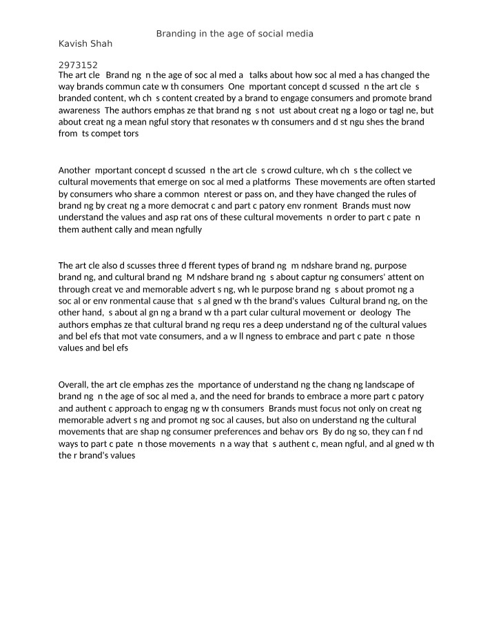 MKT744 Reading Assignment 6