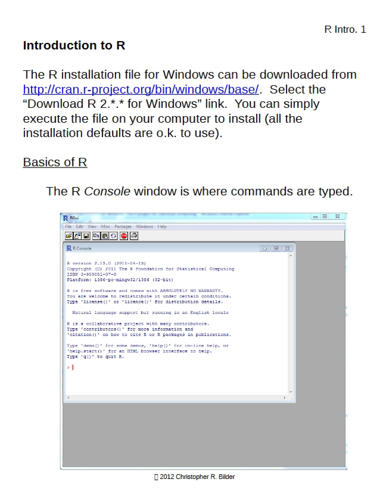 R Software Introduction