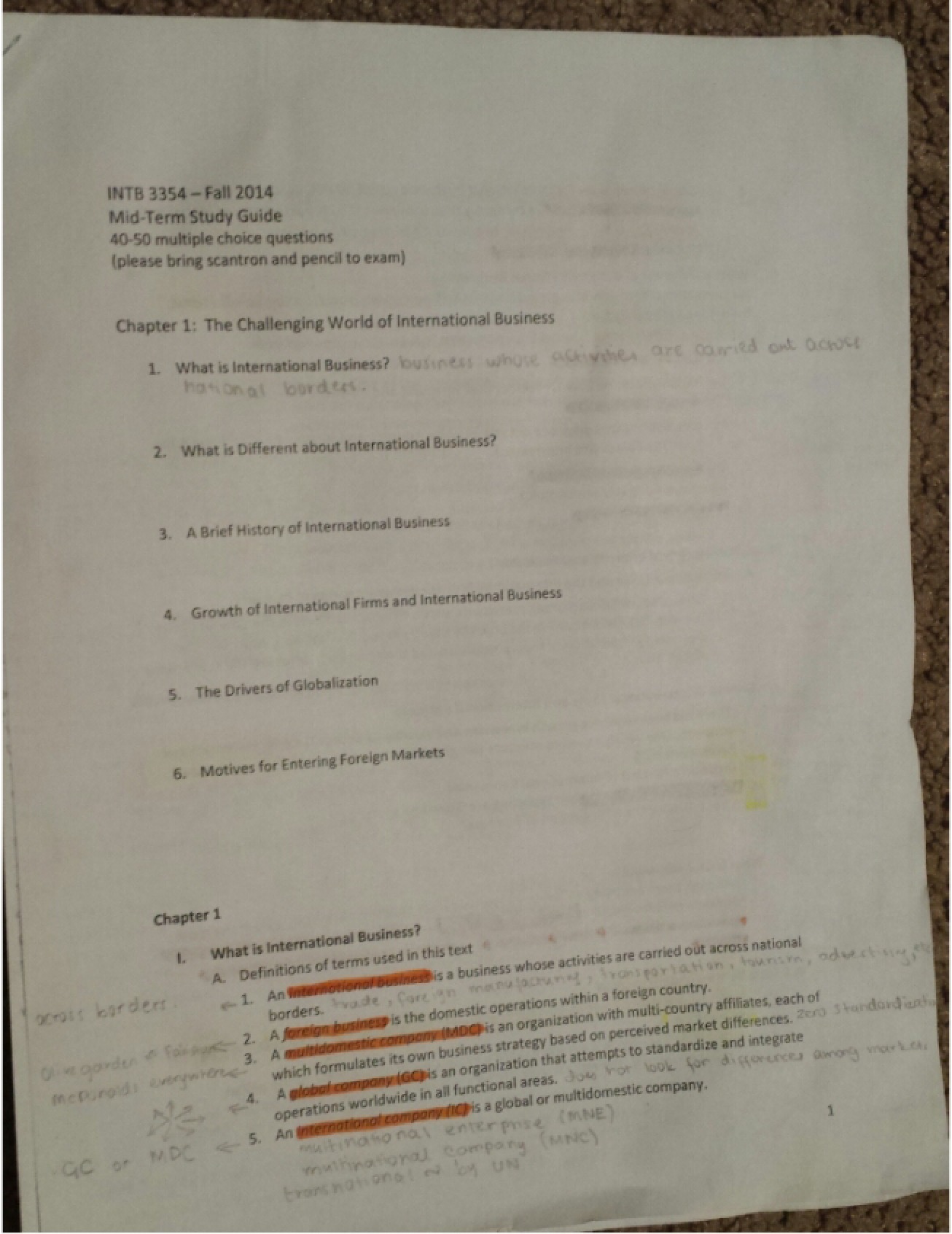 Global Business Study Guide