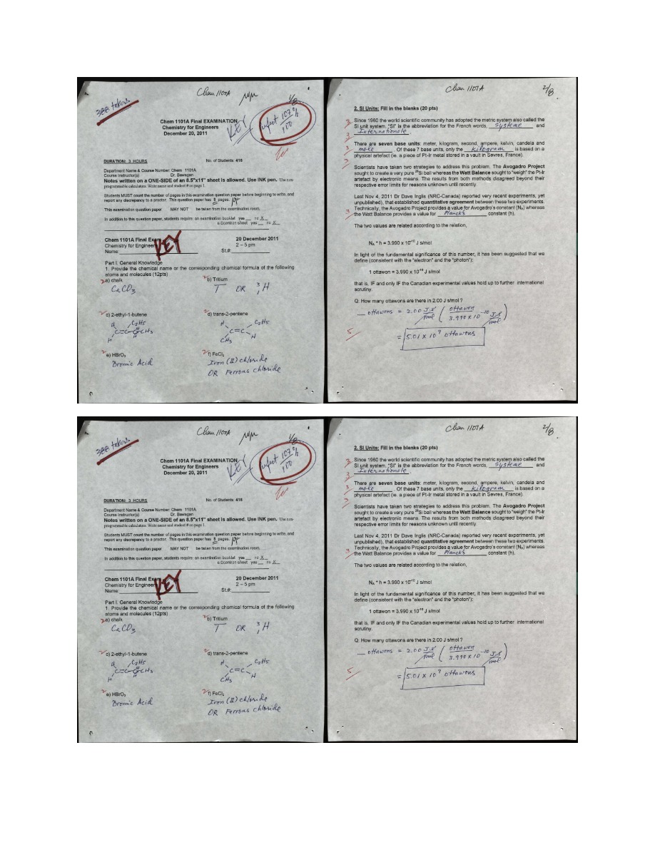 Chem 1101A - Final Exam