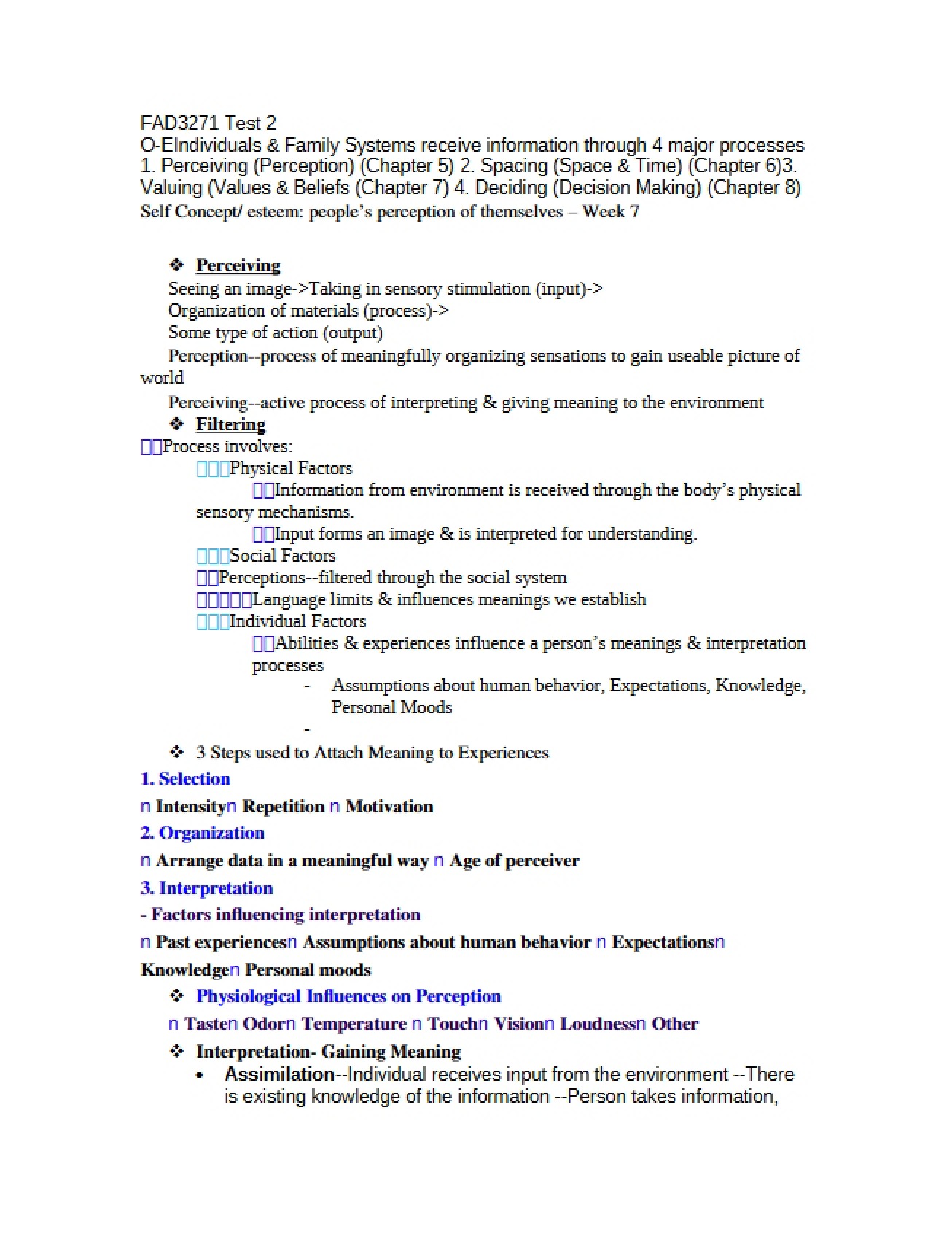 Second Test for Individual and Family Development