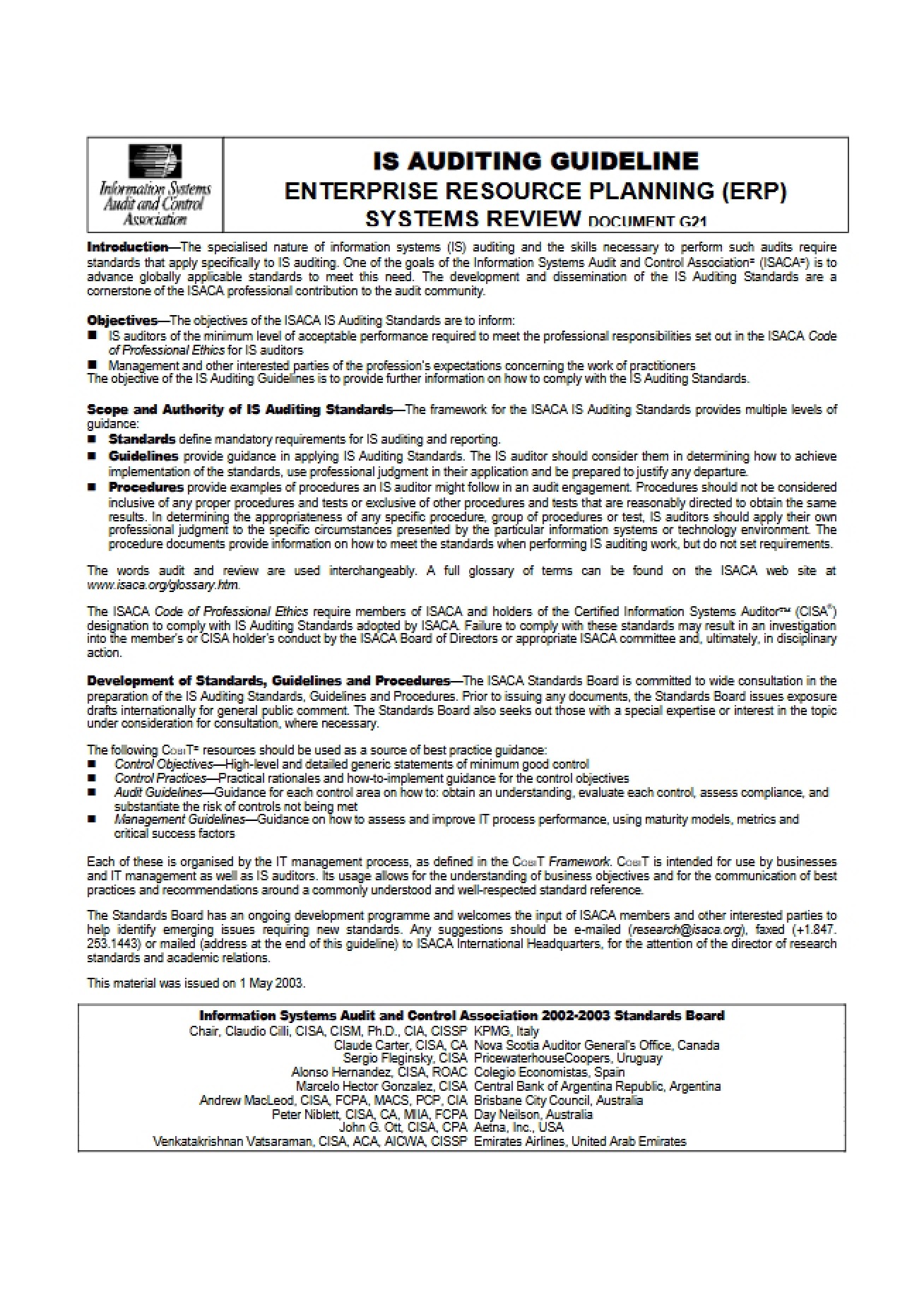 ERP System Auditing Guidelines