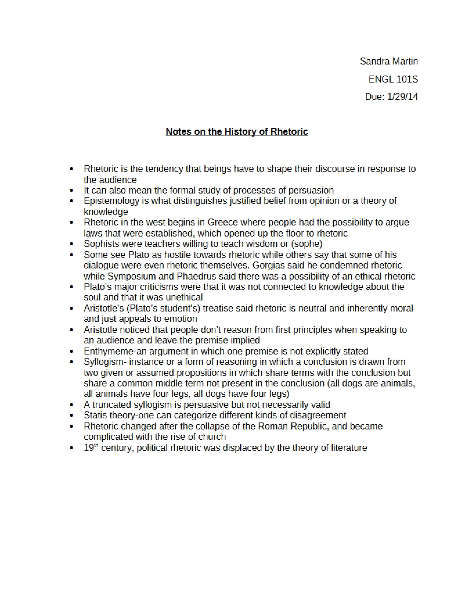 Rhetoric History