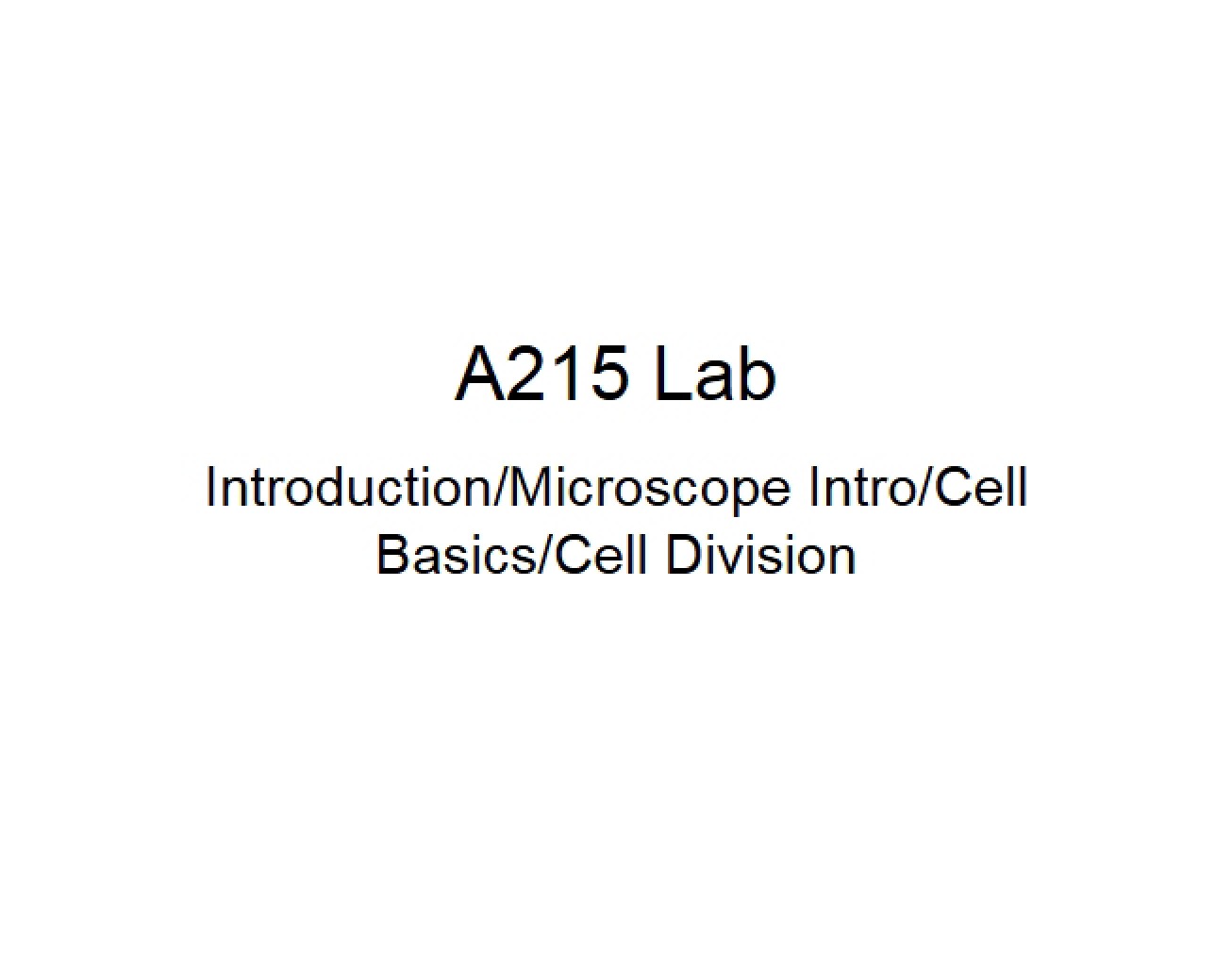 Intro Cells, Microscopes, and Division