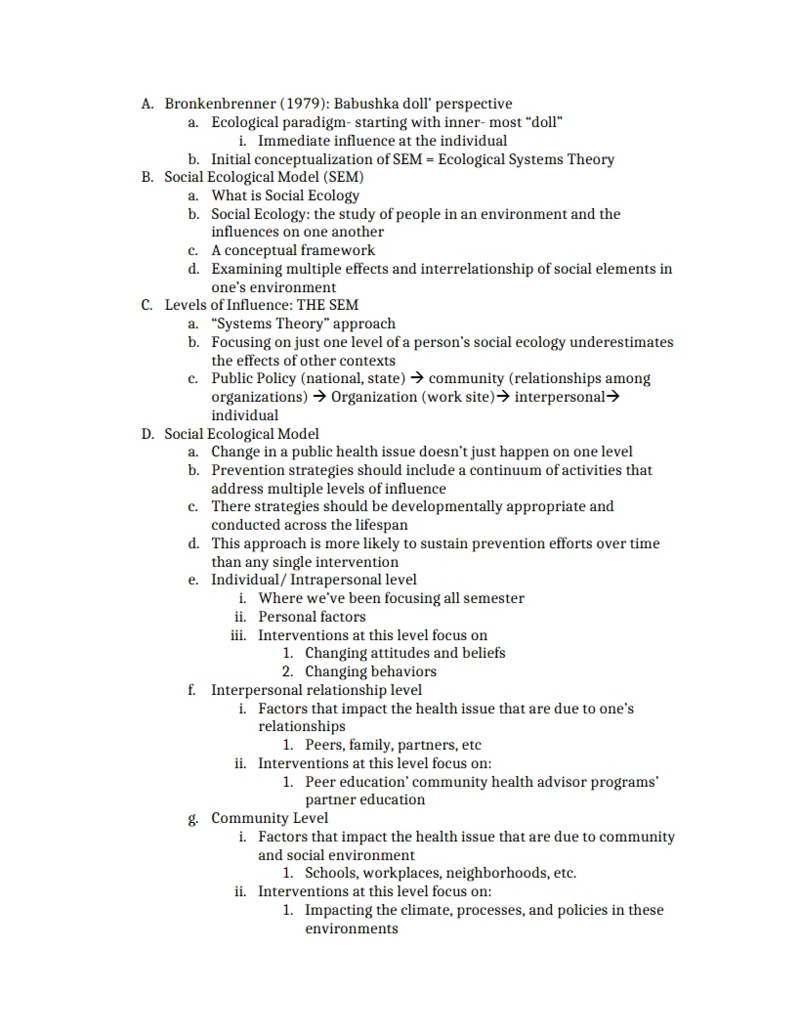 General Class Notes