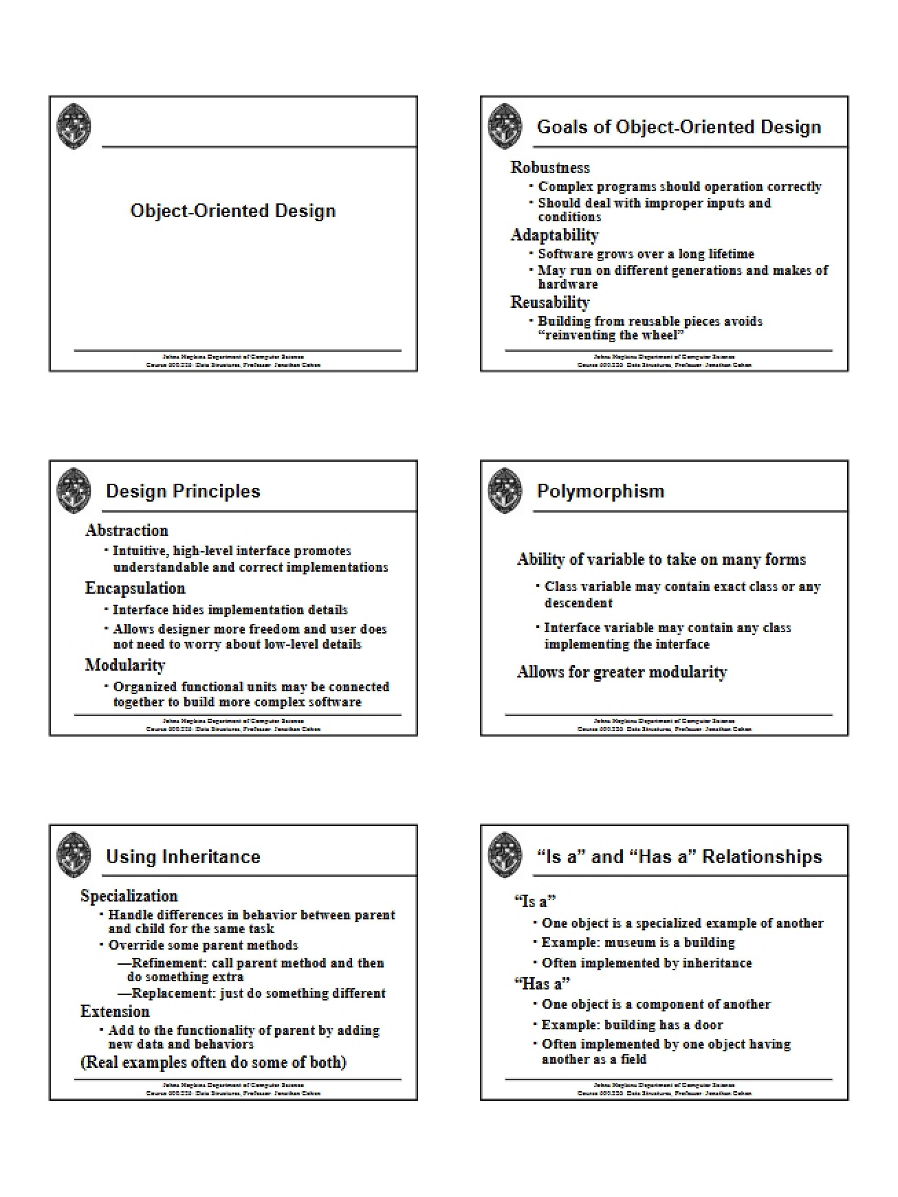 Design in Object Oriented Programming