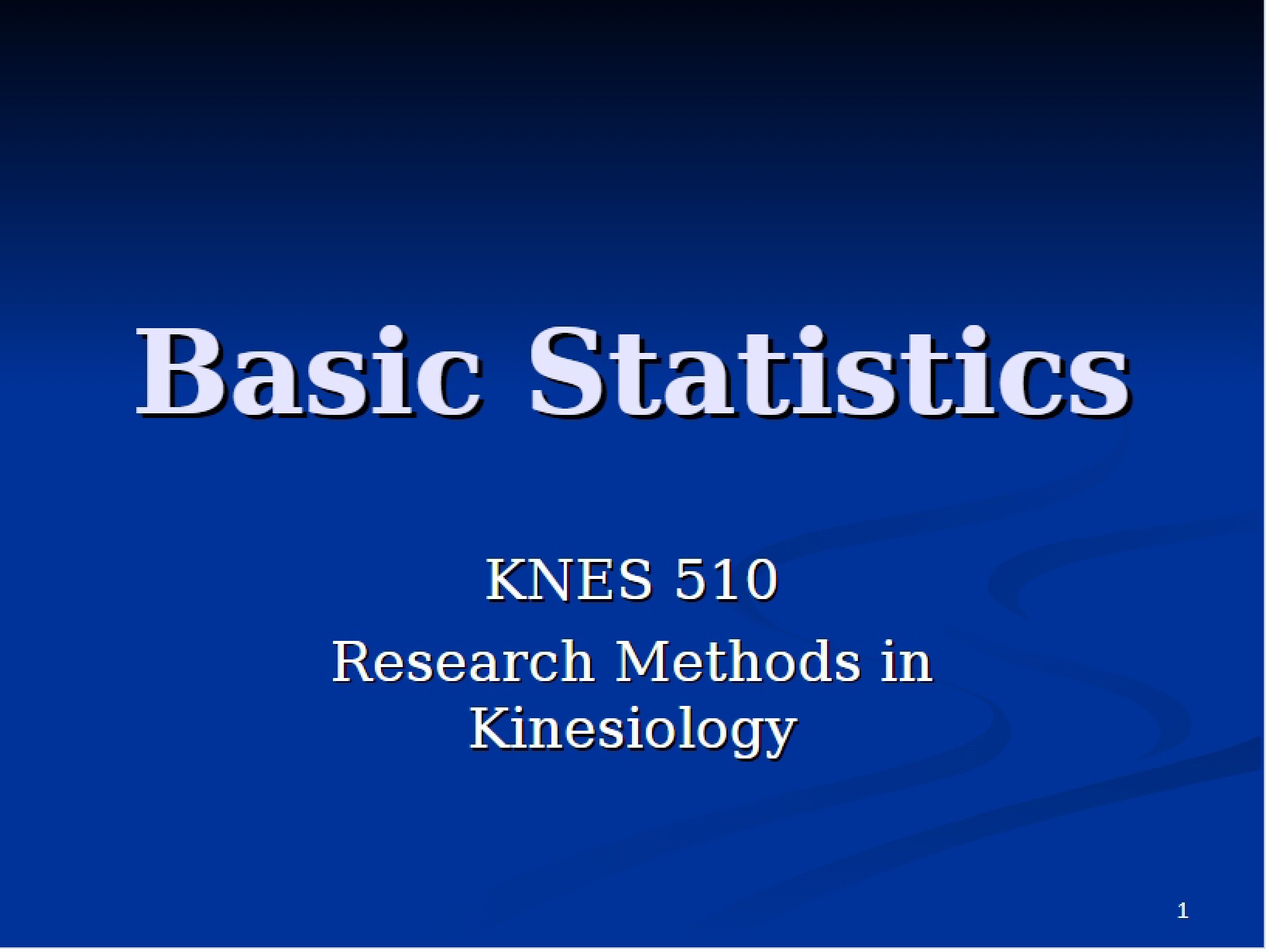 Statistical Basics