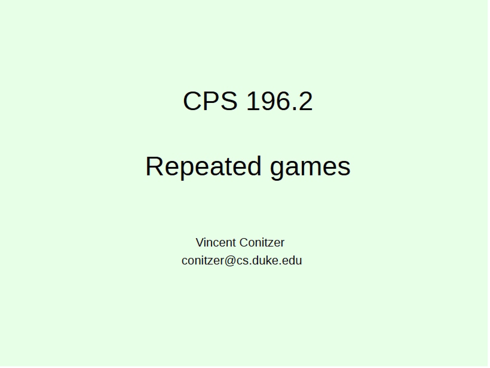 Repeated Game Theory