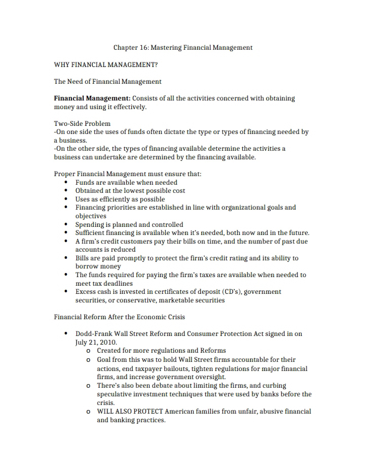 Financial Management Mastery Chapter 16