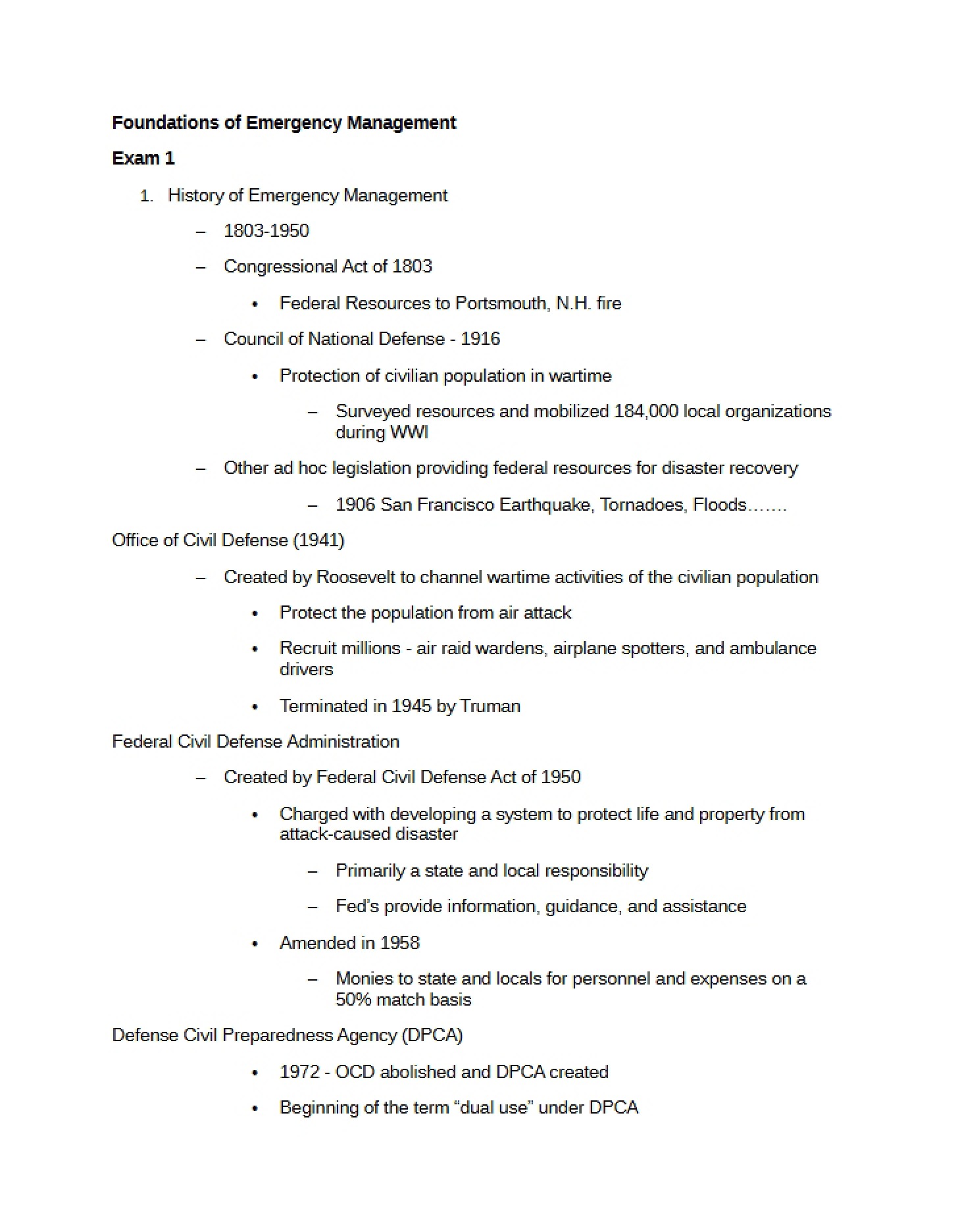 Emergency Management Foundations