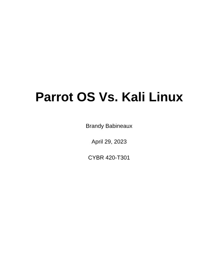 Linux Systems Comparison - Kali Linux vs Parrot OS