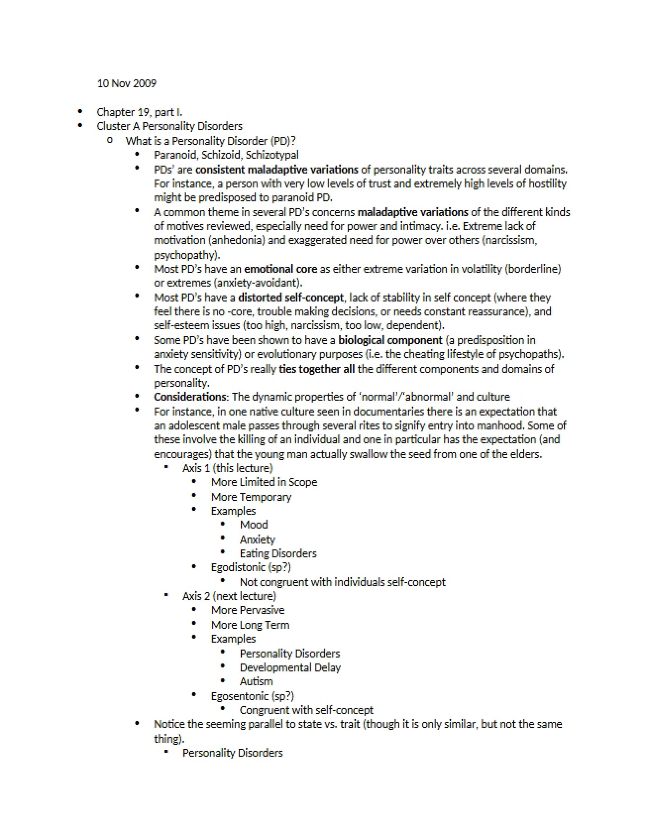 Overview of Cluster A Personality Disorders