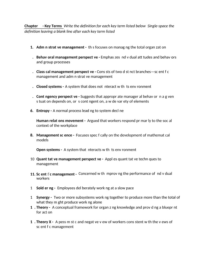 Key Terms for Chapter 2
