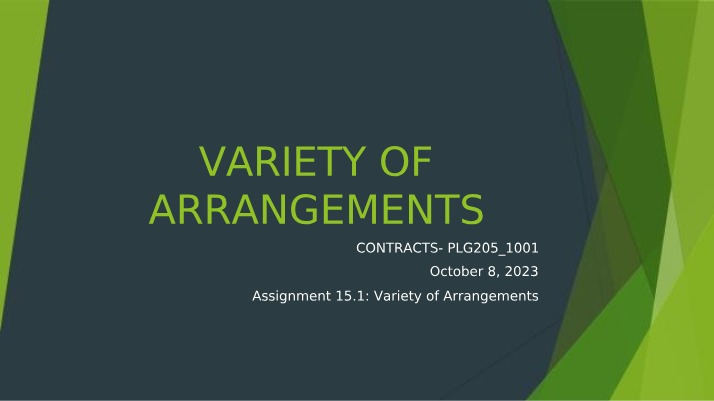 Variety of Arrangements - Assignment 15.1
